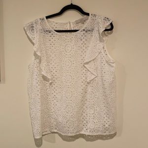 Lace shirt with ruffle detail